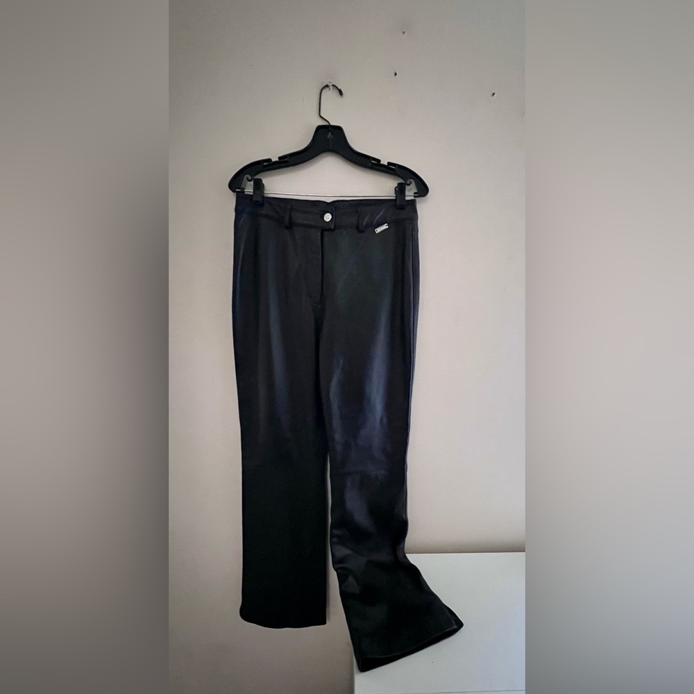 ST JOHN Black Leather Pants w/lining